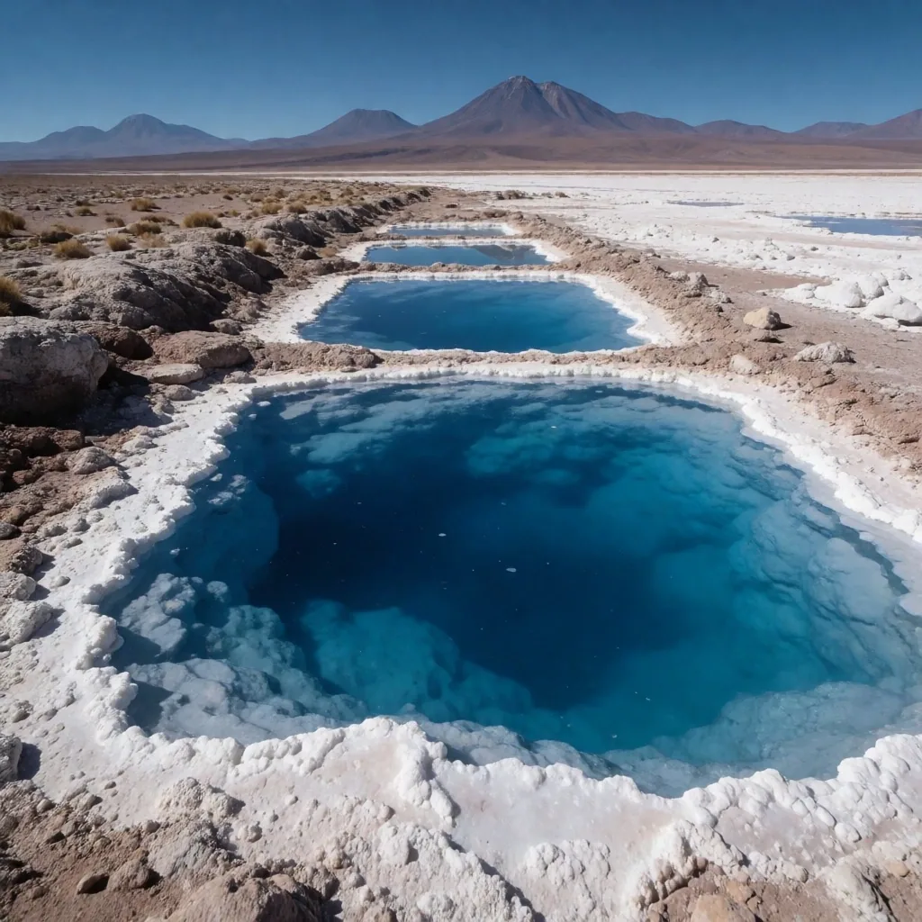 Piletas de evaporación de litio en salares del norte argentino